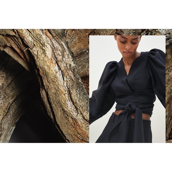 H&M Conscious Exclusive Cropped Silk-blend Bolero Top - Picture 5 of 7